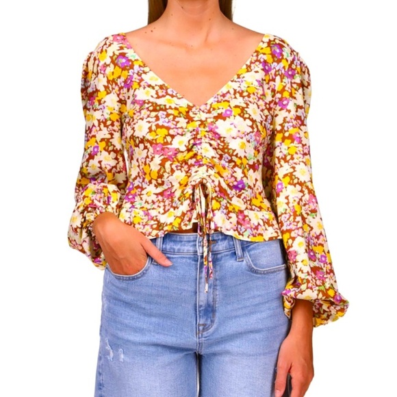 Floral Long Sleeve Women's Top - Picture 1 of 5